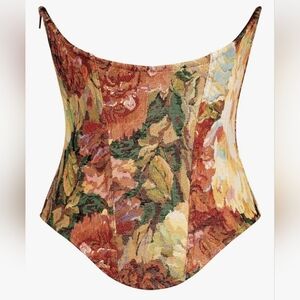 Floral Tapestry Corset Top